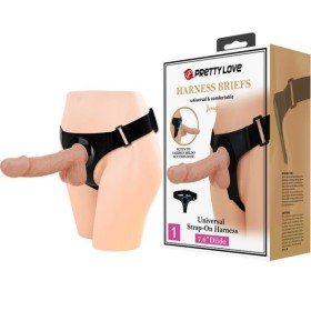 PRETTY LOVE - SLIP HARNAIS HARNAIS UNIVERSEL AVEC GODE JERRY 21,8 CM NATUREL PRETTY LOVE