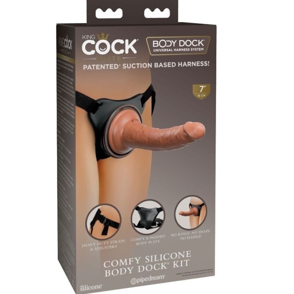 KING COCK - ELITE HARNAIS RÉGLABLE CONFORTABLE AVEC GODE 17.8 CM KING COCK