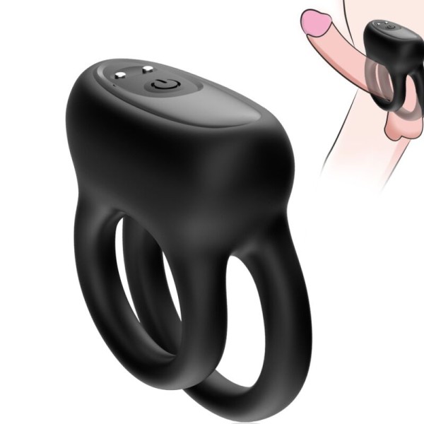 Armony - Vibrateur Double Anneau Noir – Cockring avec vibration