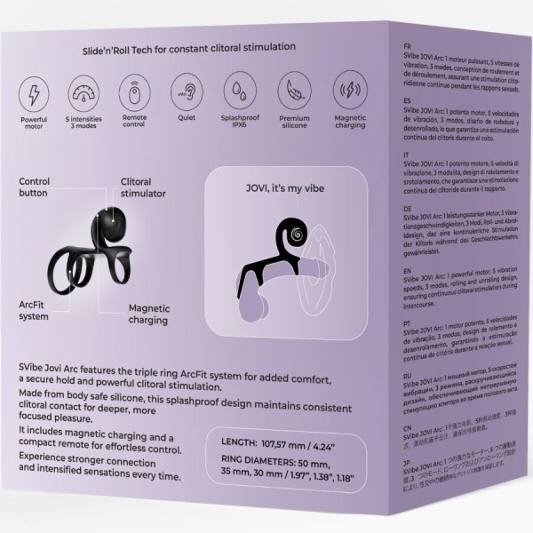 Snail Vibe - Jovi ARC Anneau DE Couple Avec Télécommande Noire