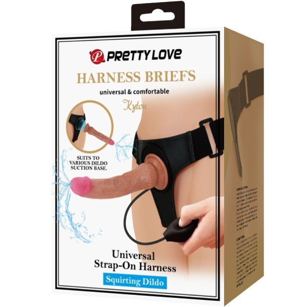 PRETTY LOVE - CULOTTE HARNAIS UNIVERSELLE KYTON AVEC GODE SQUIRTING 19 CM MULATO PRETTY LOVE