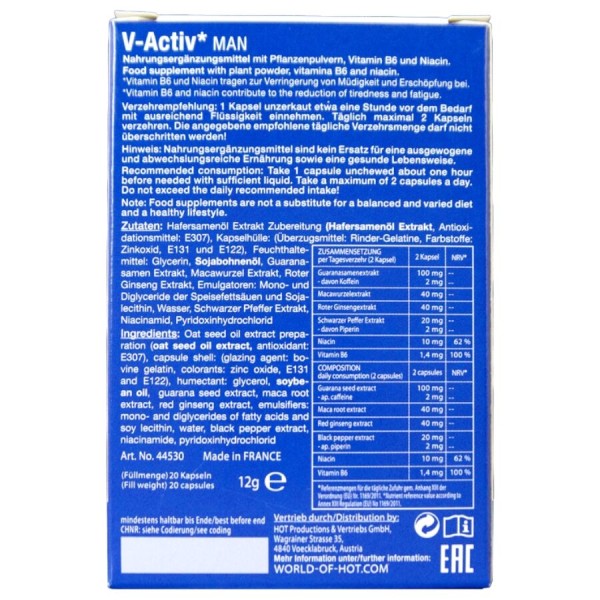 HOT - V-Activ Capsules Homme 20 Unités – Pilules pour hommes