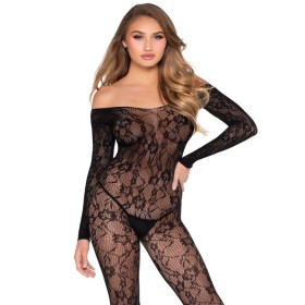 LEG Avenue - 89366 Lingerie EN Dentelle Bodystocking Noir - Ta...