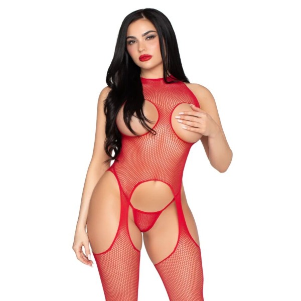 LEG Avenue - 89374 Bodystocking ET Culotte Rouges Sans Couverc...