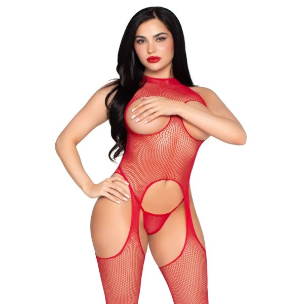 LEG Avenue - 89374 Bodystocking ET Culotte Rouges Sans Couverc...
