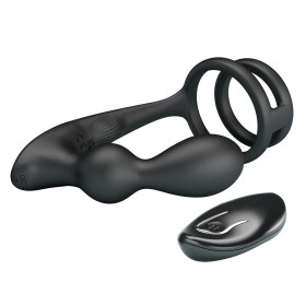 MR Play - Plug Anal Vibrador Con Anillo Para El Pene Y Control Re