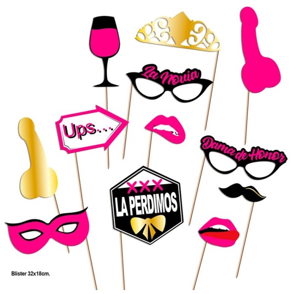 Diablo Picante - Photocall Party SET Modelo 2 - 12 Unidades