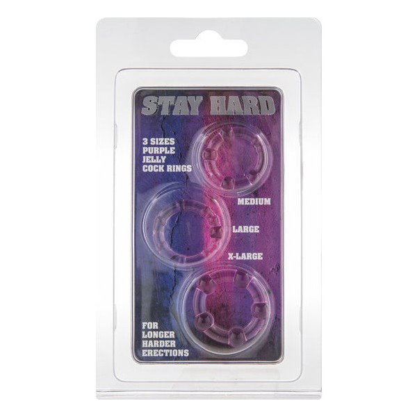 SETE CRIAÇÕES - CONJUNTO DE TRÊS ANÉIS PARA PÊNIS LILAS