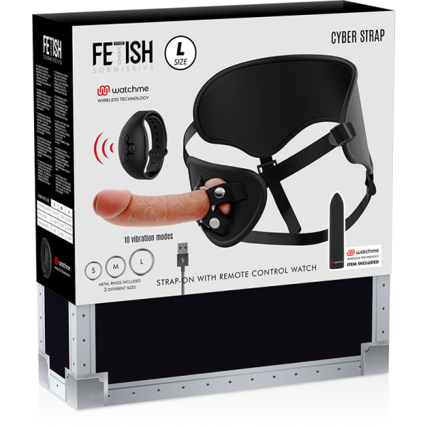 FETISH SUBMISSIVE CYBER STRAP - HARNAIS AVEC GODE ET TÉLÉCOMMANDE BULLET TECHNOLOGIE WATCHME L FETISH SUBMISSIVE