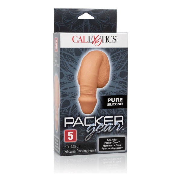 CALEXOTICS - EMBALAGEM PARA PÊNIS DE SILICONE 12,75 CM CARAMELO