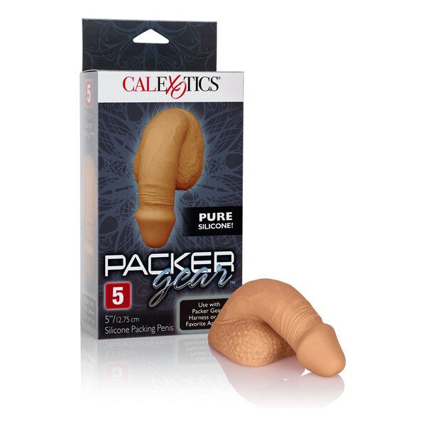 CALEXOTICS - EMBALAGEM PARA PÊNIS DE SILICONE 12,75 CM CARAMELO