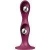 SATISFYER - DILDO DE SILICONE DUPLO BALL-R GARNET