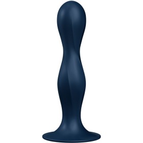 SATISFYER - DILDO DE SILICONE DOUBLE BALL-R AZUL