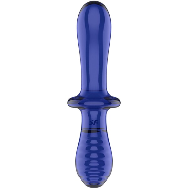 SATISFYER - GODE DOUBLE CRISTAL BLEU