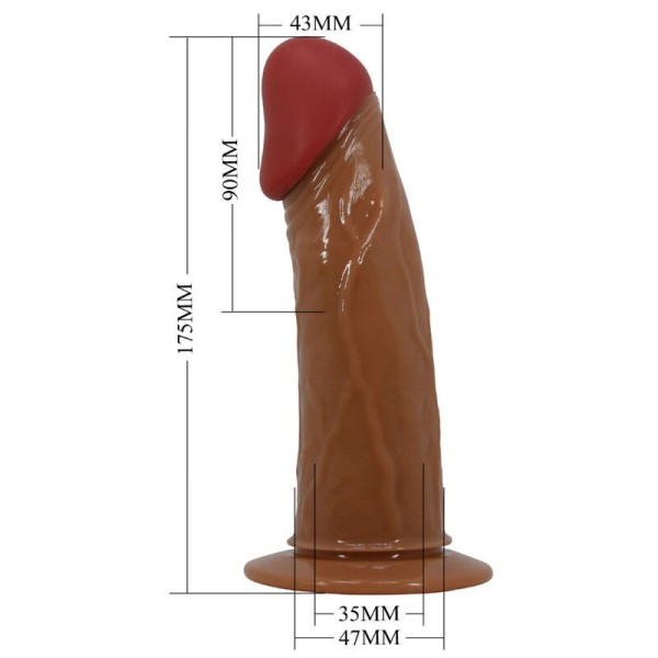 PRETTY LOVE - STARKS SLIP HARNAIS DILDO VIBRANT MULTI-VITESSES 17,5 CM MARRON CLAIR PRETTY LOVE