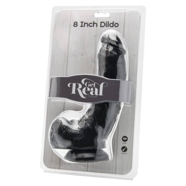 CAI NA REAL - DILDO 20,5 CM COM BOLAS PRETAS