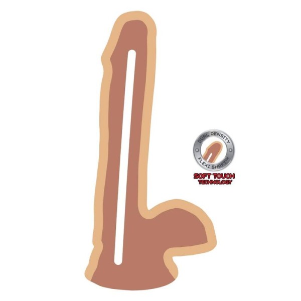 GET REAL - DILDO DUPLA DENSIDADE 17 CM BOLAS DE PELE