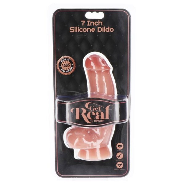 GET REAL - DILDO DE SILICONE COM BOLAS DE PELE 18 CM