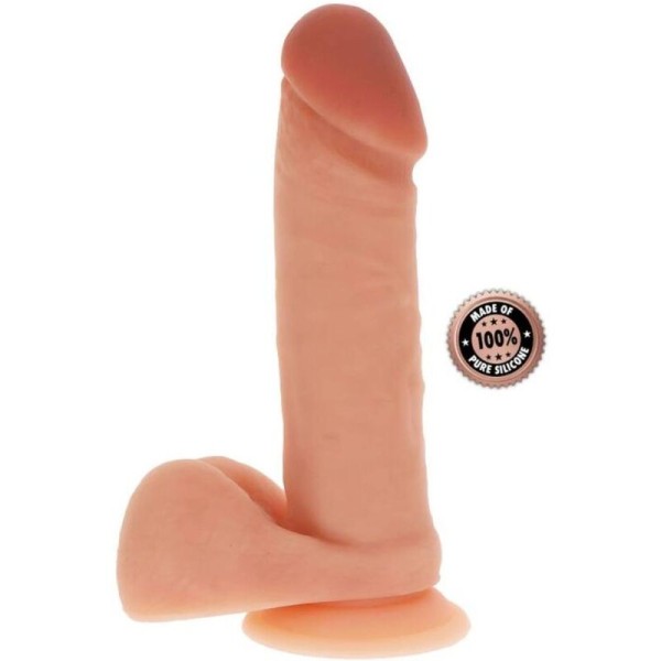 GET REAL - DILDO DE SILICONE COM BOLAS DE PELE 20,5 CM