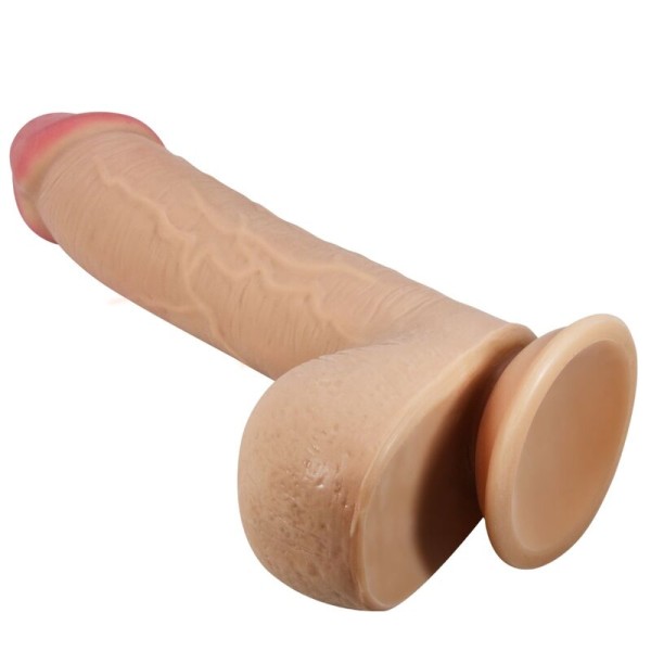 BONITO AMOR - SÉRIE SLIDING SKIN DILDO REALÍSTICO COM VENTOSA DESLIZANTE PELE CARNE 23,4 CM