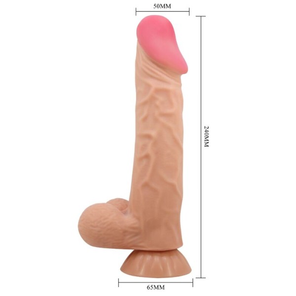 BONITO AMOR - SÉRIE SLIDING SKIN DILDO REALÍSTICO COM VENTOSA DESLIZANTE PELE CARNE CONTROLE REMOTO 24 CM