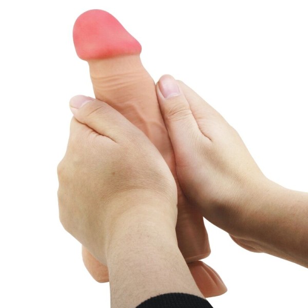 BONITO AMOR - SÉRIE SLIDING SKIN DILDO REALÍSTICO COM VENTOSA DESLIZANTE PELE CARNE CONTROLE REMOTO 21,8 CM
