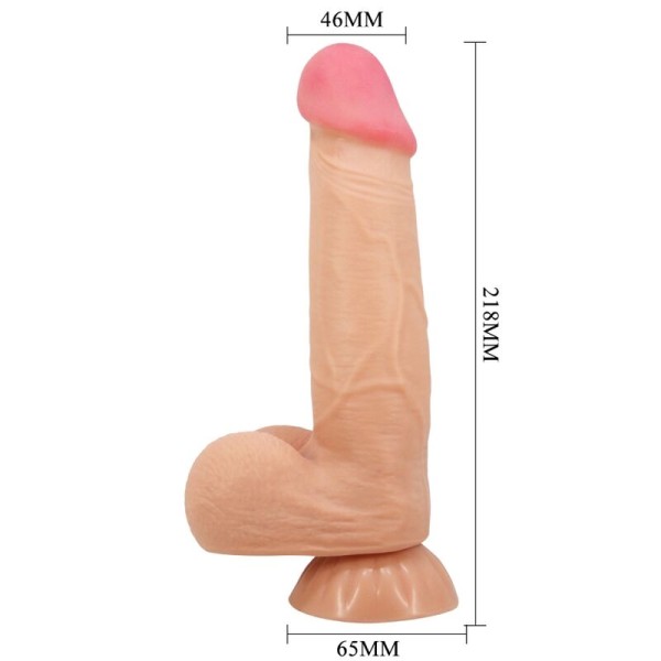 BONITO AMOR - SÉRIE SLIDING SKIN DILDO REALÍSTICO COM VENTOSA DESLIZANTE PELE CARNE CONTROLE REMOTO 21,8 CM