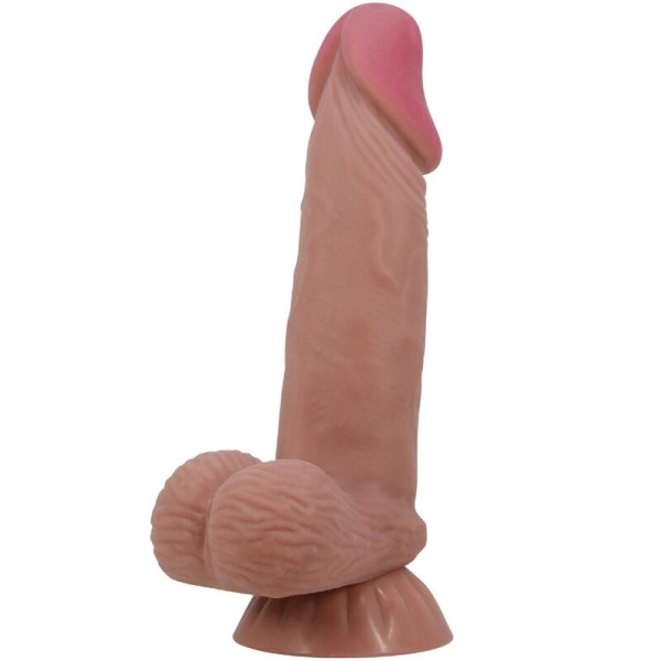 BONITO AMOR - SÉRIE SLIDING SKIN DILDO REALÍSTICO COM VENTOSA DESLIZANTE PELE MARROM 19,4 CM