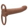 CALEXOTICS - MAXX RIBBED DOUBLE PÉNÉTRATEUR 10 VIBRATIONS MARRON CALEXOTICS