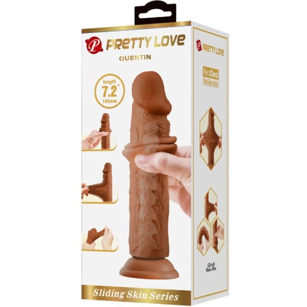 BONITO AMOR - DILDO REALÍSTICO QUENTIN 18 CM MARROM