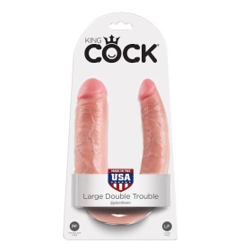 KING COCK - DILDO DE DUPLA PENETRAÇÃO 17,8 CM NATURAL
