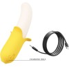 BONITO AMOR - BANANA GEEK SUPER POWER 7 VIBRAÇÕES PARA CIMA E PARA BAIXO SILICONE PRETO