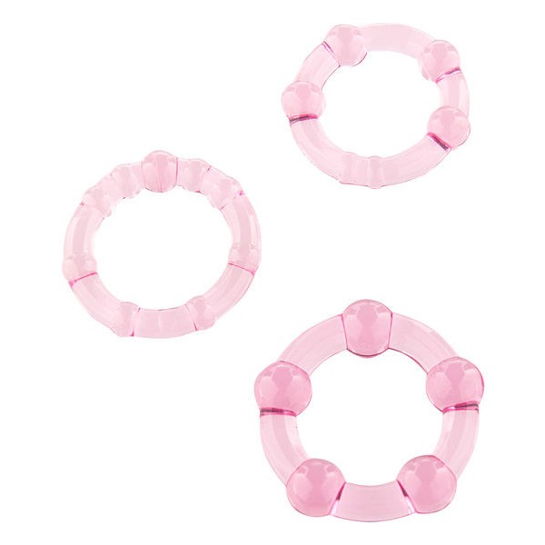 SEVEN CREATIONS - ENSEMBLE DE TROIS ANNEAUX PÉNIS ROSE