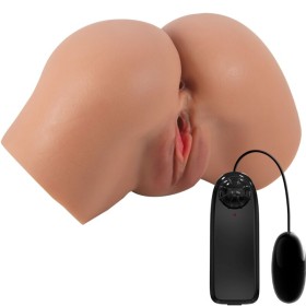 CRAZY BULL - VIBRADOR DE NÁDEGAS HAILEY COM CONTROLE REMOTO REALISTA DE VAGINA E ÂNUS
