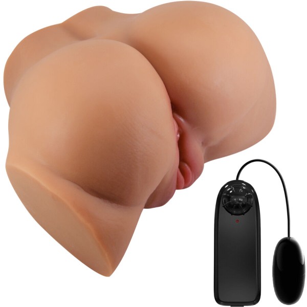 CRAZY BULL - VIBRATEUR EMILIA ASS AVEC VAGIN RÉALISTE ET CHAIR D'ANUS TÉLÉCOMMANDE