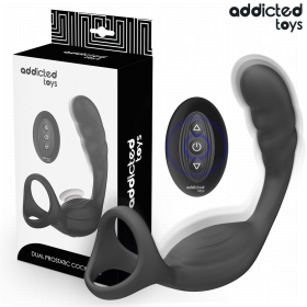 ADDICTED TOYS - ANNEAU PÉNIS PROSTATIQUE DOUBLE AVEC TÉLÉCOMMANDE