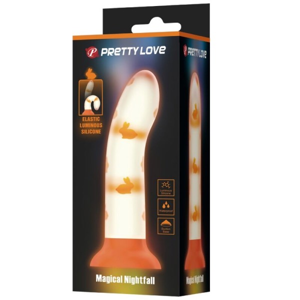 PRETTY LOVE - MAGIC NIGHTFALL VIBRATION-FREE LIGHT ORANGE DILDO