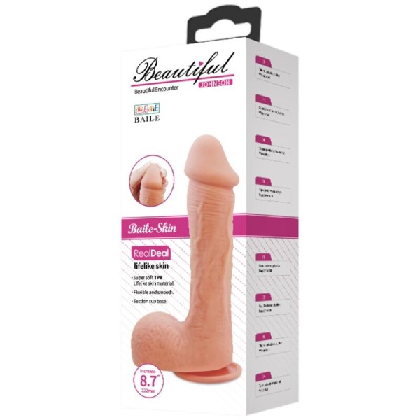 BAILE - DILDO DE PELE REALISTA JOHNSON 22 CM