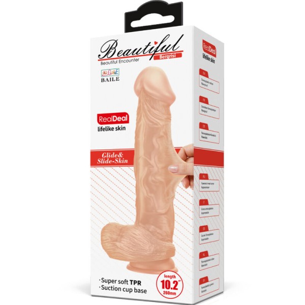 BAILE - BELLE ENCOUNTER BERGRISI DILDO FLEXÍVEL REALISTA 26 CM NATURAL