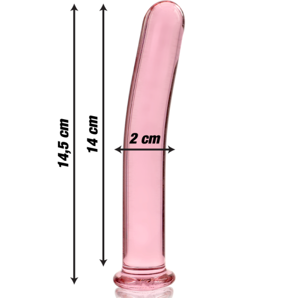 SÉRIE NEBULA DE IBIZA - MODELO 8 DILDO DE VIDRO BOROSILICATO ROSA 14,5 CM -O- 2 CM