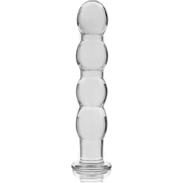 SÉRIE NEBULA DE IBIZA - MODELO 10 DILDO DE VIDRO BOROSILICADO TRANSPARENTE 16,5 CM -O- 3,5 CM