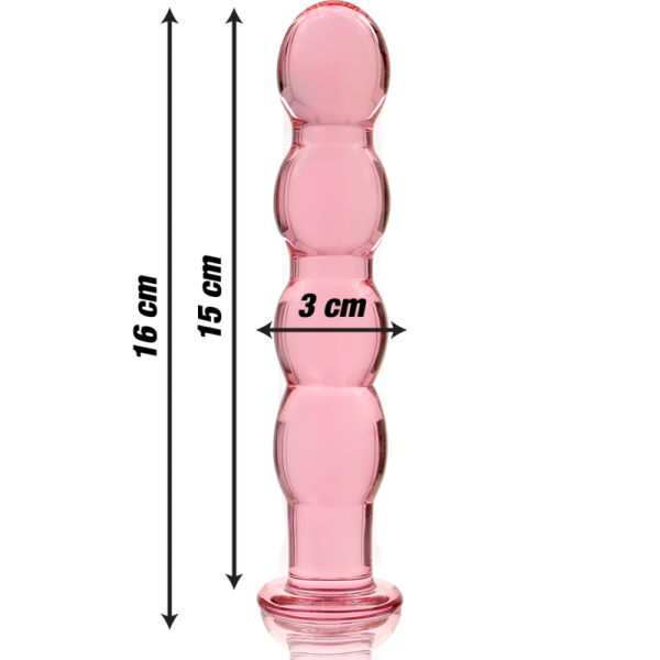 NEBULA SERIES BY IBIZA - MODÈLE 10 GODE EN VERRE BOROSILICATE ROSE 16.5 CM -O- 3.5 CM