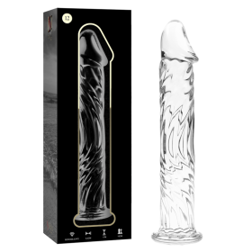 SÉRIE NEBULA DE IBIZA - MODELO 12 DILDO DE VIDRO BOROSILICADO TRANSPARENTE 17 CM -O- 3,5 CM