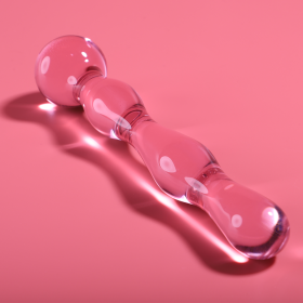 SÉRIE NEBULA DE IBIZA - MODELO 13 DILDO VIDRO BOROSILICADO ROSA 18 CM -O- 3,5 CM