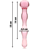 SÉRIE NEBULA DE IBIZA - MODELO 13 DILDO VIDRO BOROSILICADO ROSA 18 CM -O- 3,5 CM