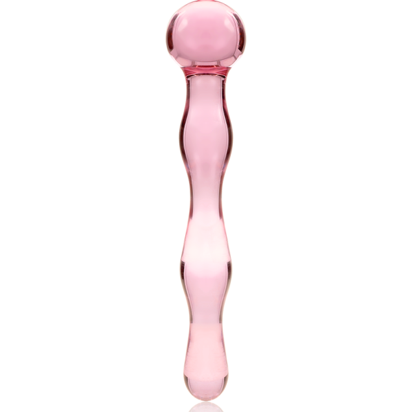 SÉRIE NEBULA DE IBIZA - MODELO 13 DILDO VIDRO BOROSILICADO ROSA 18 CM -O- 3,5 CM