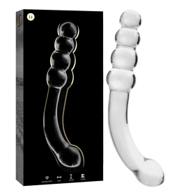 SÉRIE NEBULA DE IBIZA - MODELO 14 DILDO DE VIDRO BOROSILICADO TRANSPARENTE 18,5 CM -O- 3 CM