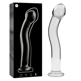 SÉRIE NEBULA DE IBIZA - MODELO 18 DILDO DE VIDRO BOROSILICADO TRANSPARENTE 18,5 CM -O- 3,5 CM
