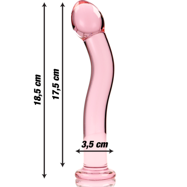 NEBULA SERIES BY IBIZA - MODÈLE 18 GODE EN VERRE BOROSILICATE ROSE 18.5 CM -O- 3.5 CM