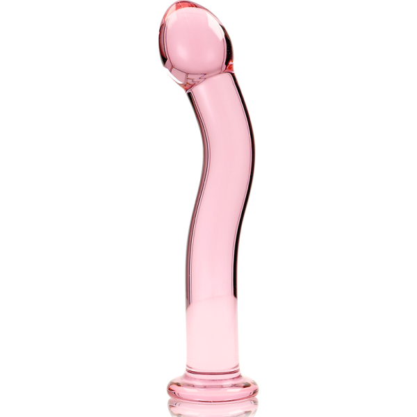 SÉRIE NEBULA DE IBIZA - MODELO 18 DILDO DE VIDRO BOROSILICADO ROSA 18,5 CM -O- 3,5 CM